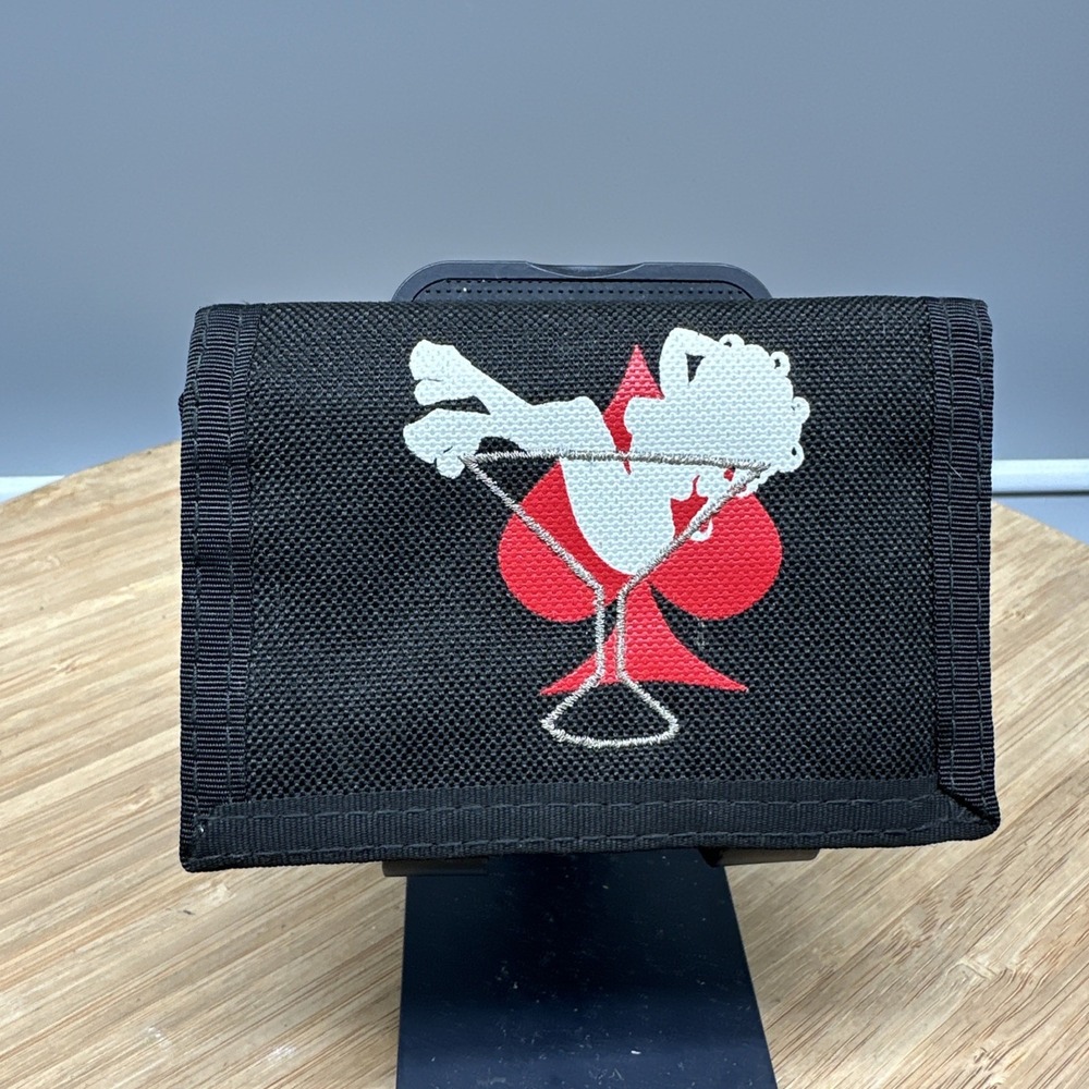 Vintage NO FEAR Wallet Leather Y2K 90s USA MADE Black Las Vegas Showgirl Casino